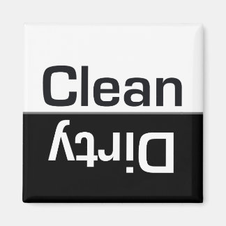 Schwarz-Weiß-Geschirrspüler Sauberes Geschirr Magnet