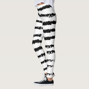 Schwarz-weiß gestreift leggings