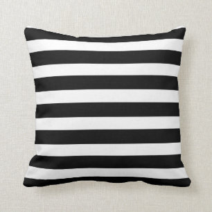 Schwarz-weiß gestreift modern chic kissen