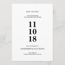 Schwarz-Weiß gestreift modern Save the Date