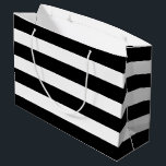 Schwarz-weiß gestreifte moderne Hochzeitsfeier Große Geschenktüte<br><div class="desc">Frisch,  elegant und anmutig modern! Entworfen für einen kühnen visuellen Einschlag mit luxuriösem Stil.</div>