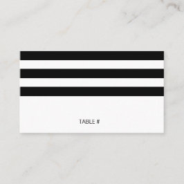 Schwarz-Weiß gestreifte Platzkarten - flach