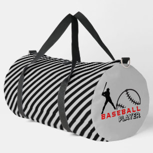 Schwarz-Weiß gestreifter Baseballspieler Duffle Bag