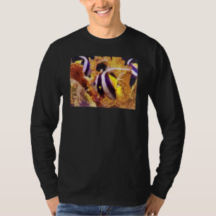 Schwarz-weiß gestreifter Segelflosser T-Shirt