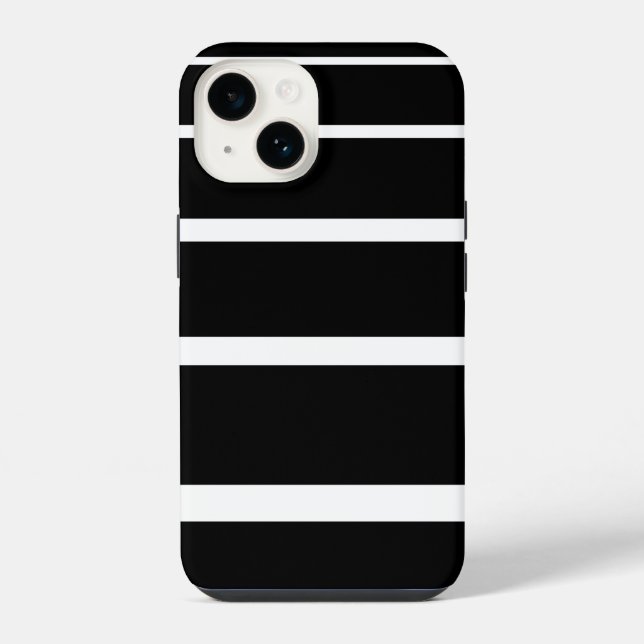 Schwarz-weiß gestreiftes Case-Mate iPhone-Case iPhone Hülle (Rückseite)