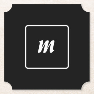 Schwarz-weiß gestreiftes Monogramm Untersetzer