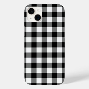 Schwarz-Weiß-Gingham Buffalo Kariertes Muster Case-Mate iPhone 14 Plus Hülle