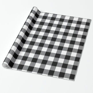 Schwarz-Weiß-Gingham Geschenkpapier