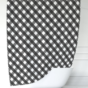 Schwarz-Weiß-Gingham-Kariert Duschvorhang