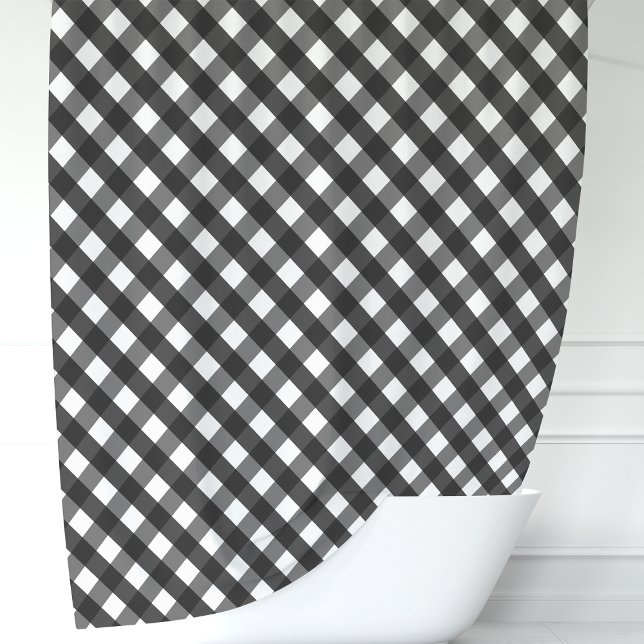 Schwarz-Weiß-Gingham-Kariert Duschvorhang (Von Creator hochgeladen)