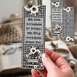 Schwarz & Weiß Gingham Karo Blumenbücher