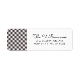 Schwarz-weiß Gingham Karo Custom Rücksendeadresse