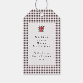 Schwarz-Weiß-Gingham-Karo individuell Weihnachten Geschenkanhänger
