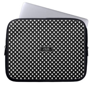 Schwarz-weiß Gingham Laptop für Ihm Laptopschutzhülle