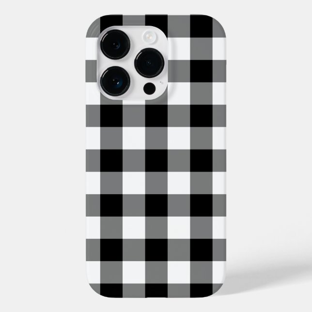 Schwarz-Weiß Gingham-Muster Case-Mate iPhone Hülle (Rückseite)