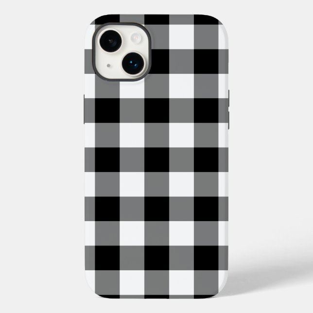 Schwarz-Weiß-Gingham-Muster Case-Mate iPhone Hülle (Rückseite)