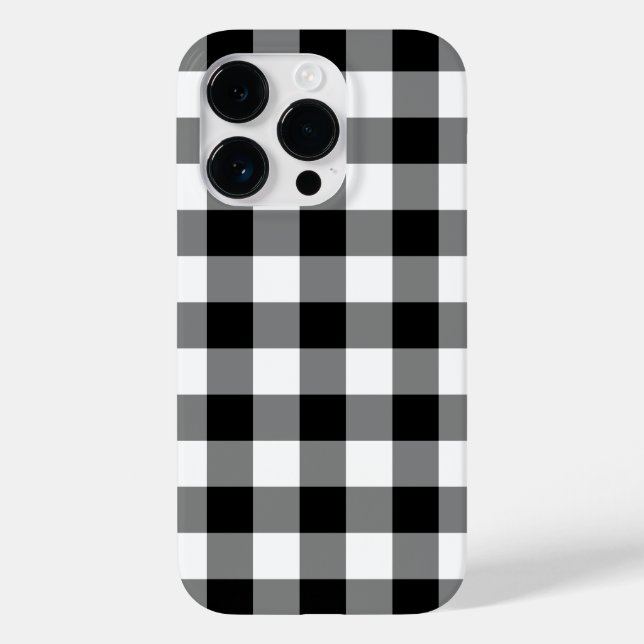 Schwarz-Weiß Gingham-Muster Case-Mate iPhone Hülle (Rückseite)