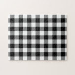Schwarz-Weiß Gingham-Muster Puzzle<br><div class="desc">Schwarze, weiße und graue Quadrate bilden einen fett kontrollierten karierten. Das schwarz-weiße Gingham-Muster wurde von Grund auf erstellt. Das Weiß ist transparent, sodass Sie es ändern können, wenn Sie möchten. Klicken Sie einfach auf den Knopf "Anpassen" und wählen Sie dann in der Sidebar die Option "Printed Background Color" aus. Wenn...</div>