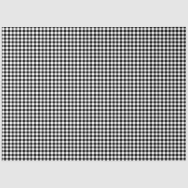 Schwarz-Weiß-Gingham-Musterpapier Seidenpapier (Vorderseite)
