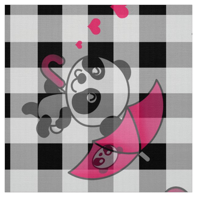 Schwarz-weiß Gingham Stoff (Muster)