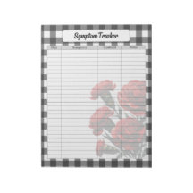 Schwarz-Weiß-Gingham-Symptom-Tracker
