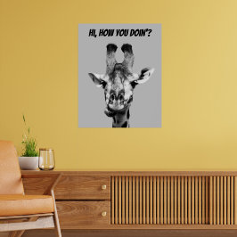 Schwarz-Weiß-Giraffe-Poster Poster