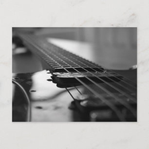 Schwarz-Weiß-Gitarre Postkarte