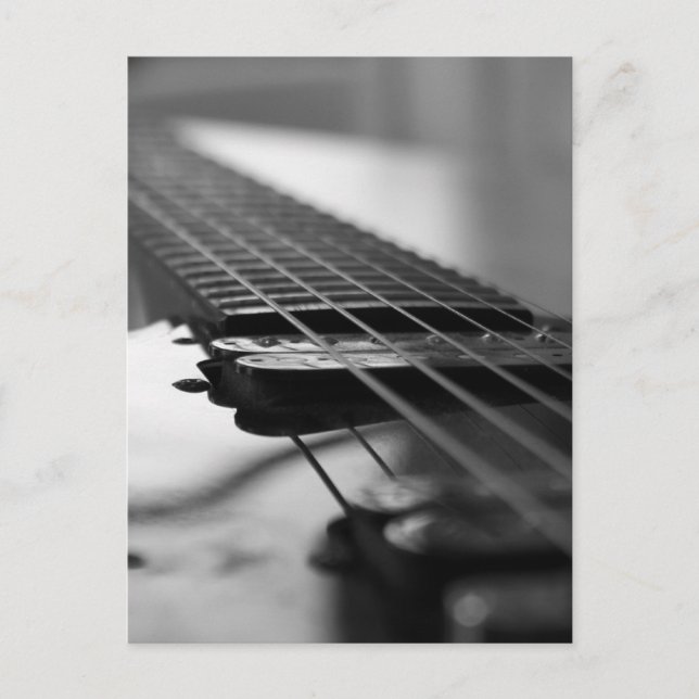Schwarz-Weiß-Gitarre Postkarte (Vorderseite)