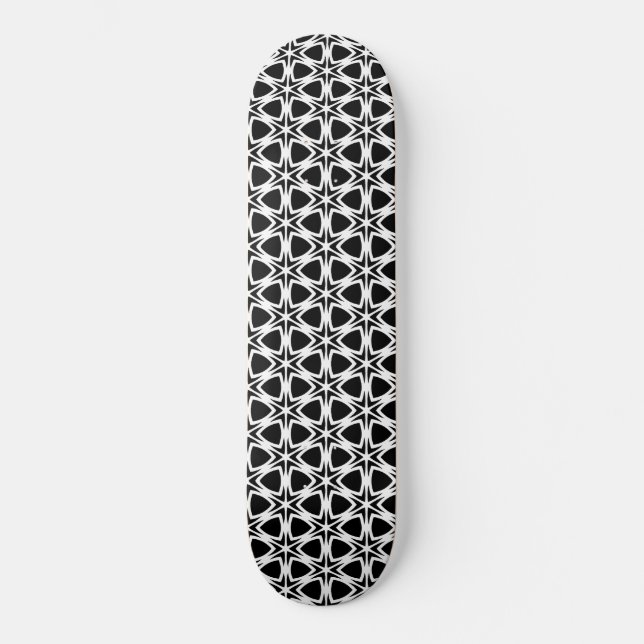 Schwarz-Weiß-Gittermuster Skateboard (Vorderseite)