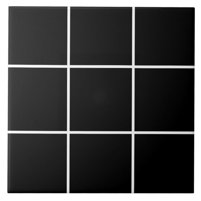 Schwarz-Weiß-Gitternetzlinienmuster Fliese (Vorderseite)