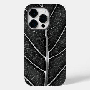 Schwarz-weiß glühendes Blatt Nahaufnahme Case-Mate iPhone 14 Pro Hülle