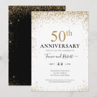Schwarz-weiß Gold 50. Hochzeitstag