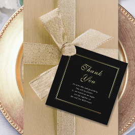Schwarz-weiß Gold Border Elegante Wedding Vielen D Geschenkanhänger