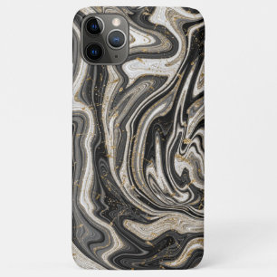 Schwarz Weiß & Gold Chic Wirbel Modern Abstrakt Case-Mate iPhone Hülle