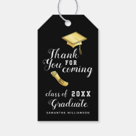 Schwarz-weiß Gold Class 2025 Vielen Dank Abschluss Geschenkanhänger