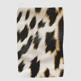 Schwarz-weiß Gold Cowgirl Cowhide Golfhandtuch