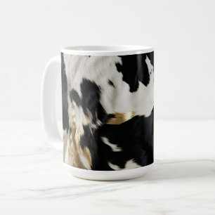 Schwarz-weiß Gold Cowgirl Cowhide Kaffeetasse