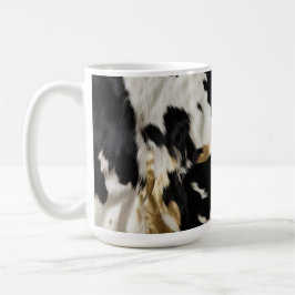 Schwarz-weiß Gold Cowgirl Cowhide Kaffeetasse