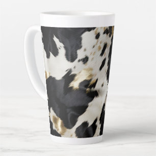 Schwarz-weiß Gold Cowgirl Cowhide Milchtasse