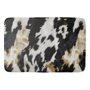 Schwarz-weiß Gold Cowhide Badematte