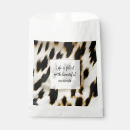 Schwarz-weiß Gold Cowhide Geschenktütchen