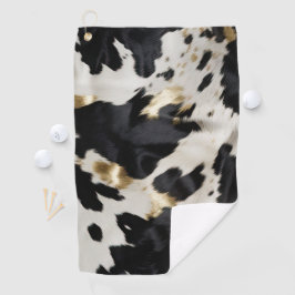 Schwarz-weiß Gold Cowhide Golfhandtuch