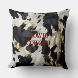 Schwarz-weiß Gold Cowhide Kissen