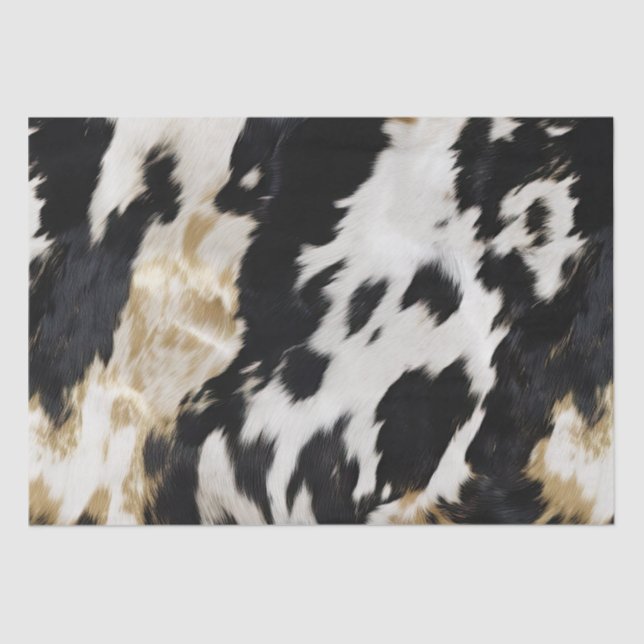 Schwarz-weiß Gold Cowhide Seidenpapier (Vorderseite)