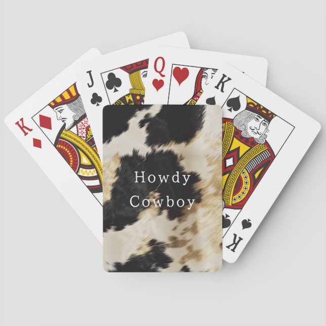 Schwarz-weiß Gold Cowhide Spielkarten (Rückseite)