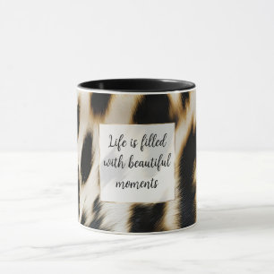 Schwarz-weiß Gold Cowhide Tasse