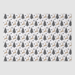 Schwarz-weiß-Gold-Maskulinmuster Seidenpapier