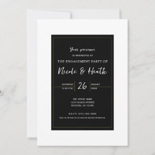 Schwarz-weiß Gold Modernes Highlights Elegante Ver Einladung