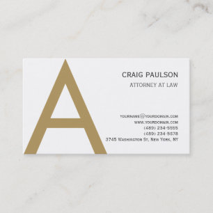 Schwarz Weiß Gold Monogramm Anwalt Visitenkarte