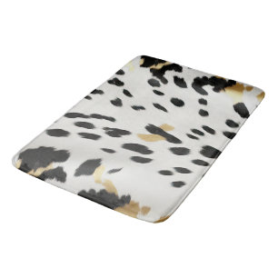 Schwarz-weiß Gold Western Cowhide Badematte